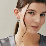 Candy Blue Topaz & Diamond Earrings