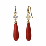 Mogul Long Drop Coral Earrings