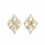 Moon Quartz & Diamond Earrings