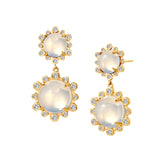 Cabochon Double Drop Earrings