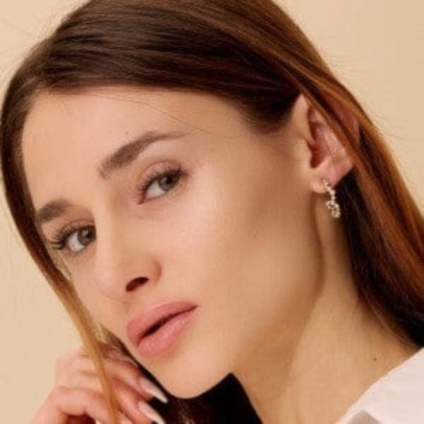 Diamond Cluster Oval Hoops