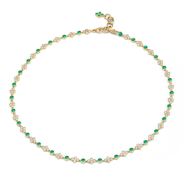 Mogul Emerald Flower Necklace