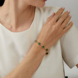Geometrix Emerald & Lapis Enamel Bracelet