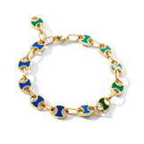 Geometrix Emerald & Lapis Enamel Bracelet