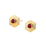 Geometrix Double Bezel Hex Earrings