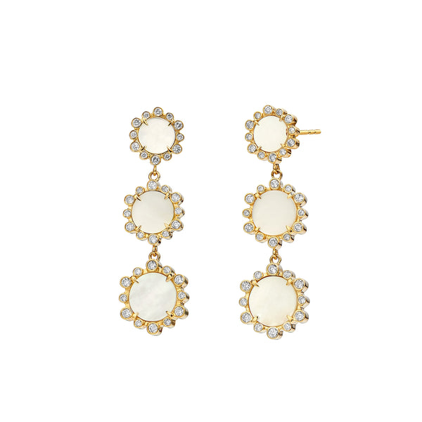 Mogul Mother of Pearl Hex Earrings