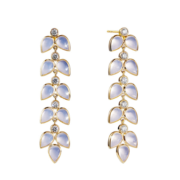 Moon Quartz Leaf Earrings