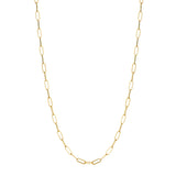 18 Karat Yellow Gold Solid Thin Paper Clip Chain