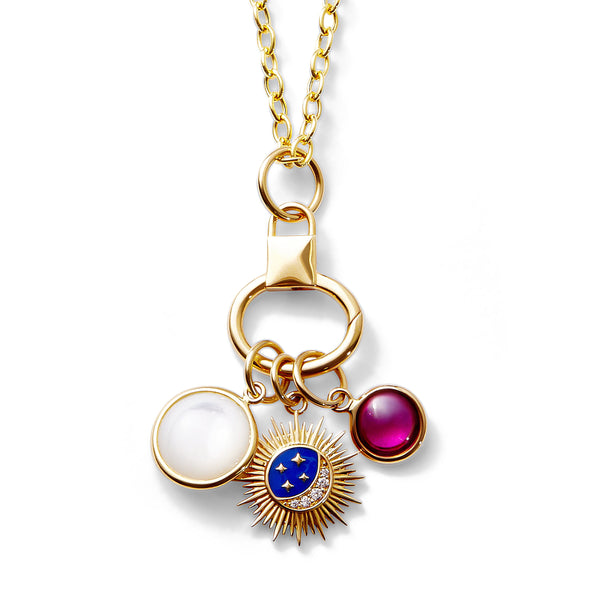 Sun, Moon & Stars Chakra Charm Necklace