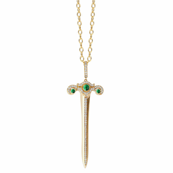 Mogul Gemstone Sword Pendant