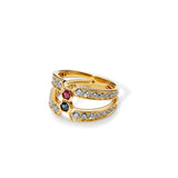 Geometrix Ruby & Sapphire Ring
