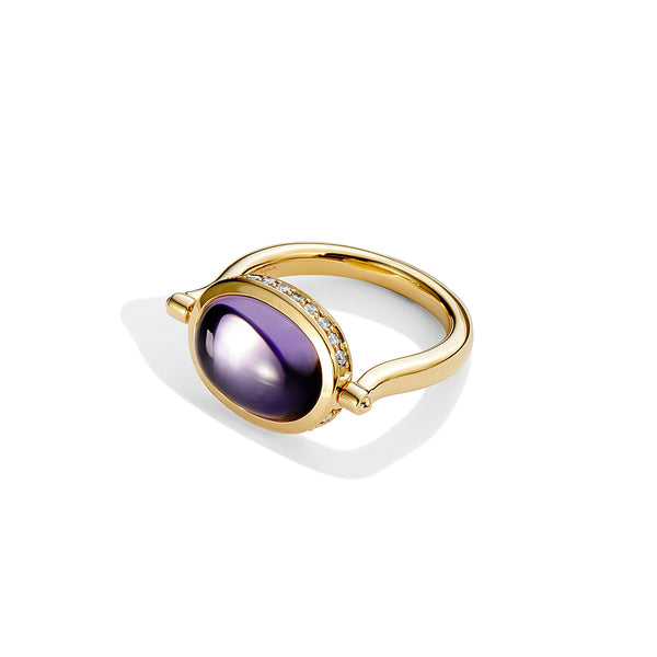 Amethyst Candy Swivel Ring