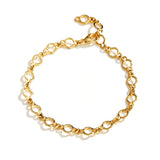 Piously made 18-karat yellow gold bracelet with 8-inch length and an adjustable lobster lock.