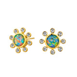 Candy Boulder Opal Diamond Studs