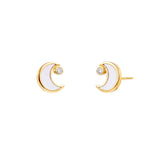 Cosmic Mother of Pearl Moon Studs