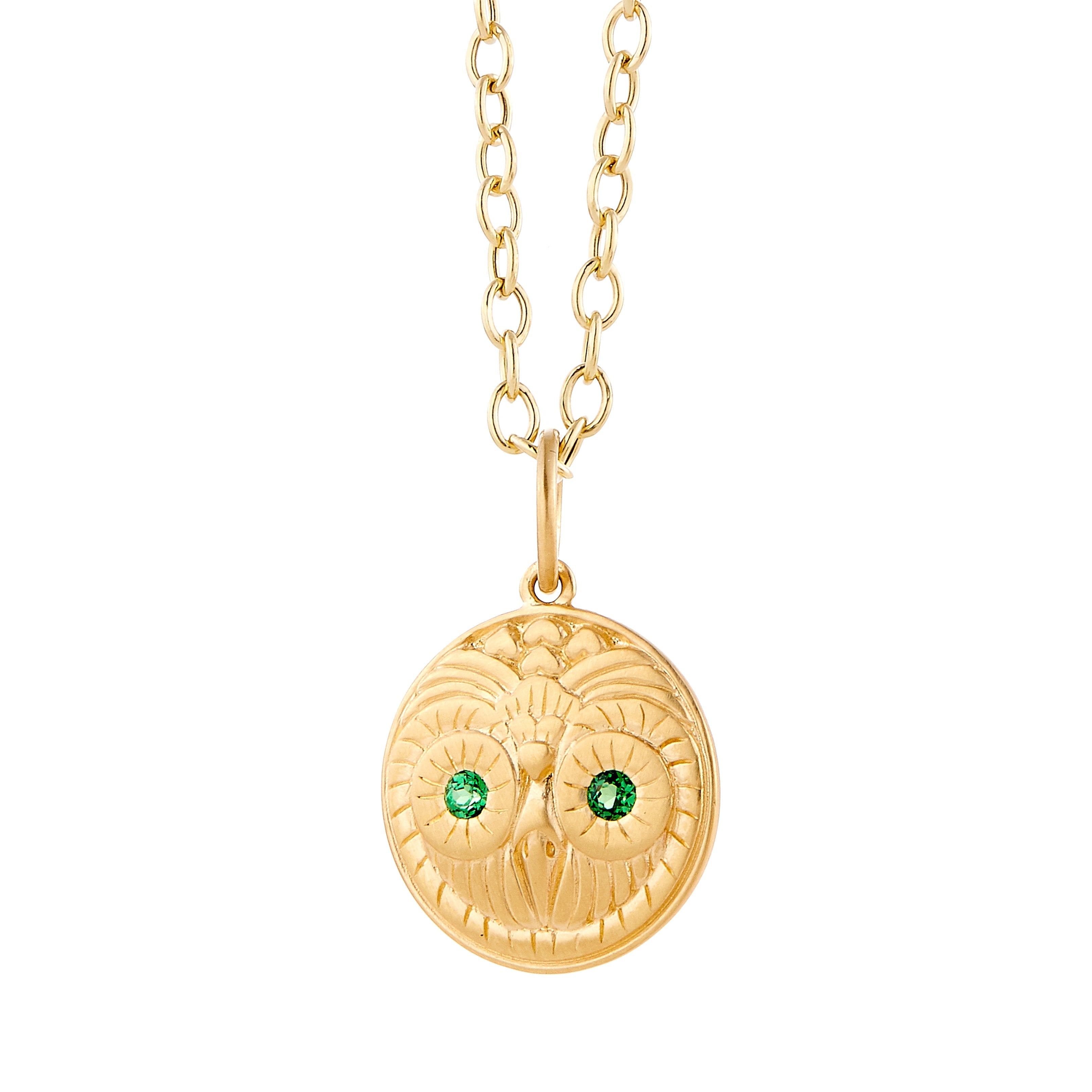 18K Yellow Gold - Jardin Owl Charm | Syna – SYNAJEWELS