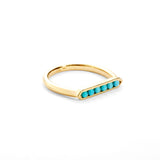 Hex Turquoise Flat Ring