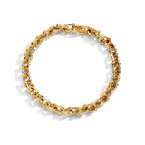 Alluring limited edition 18 karat yellow gold bracelet finely augmented with 1.30 carats champagne diamonds and lobster lock.