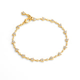 A pleasing 18-karat yellow gold bracelet decorated with 1.50-carat champagne diamonds and a lobster lock.