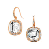 Mogul Rock Crystal Cushion Diamond Earrings