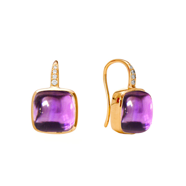 Candy Amethyst Sugarloaf Earrings