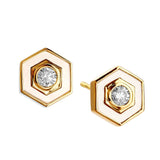 Hex Mother of Pearl Studs
