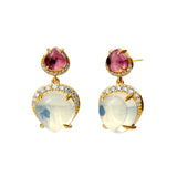 Mogul Rubellite & Gemstone Drop Earrings
