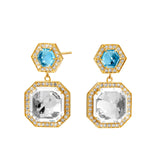 Geometrix Blue Topaz & Rock Crystal Earrings