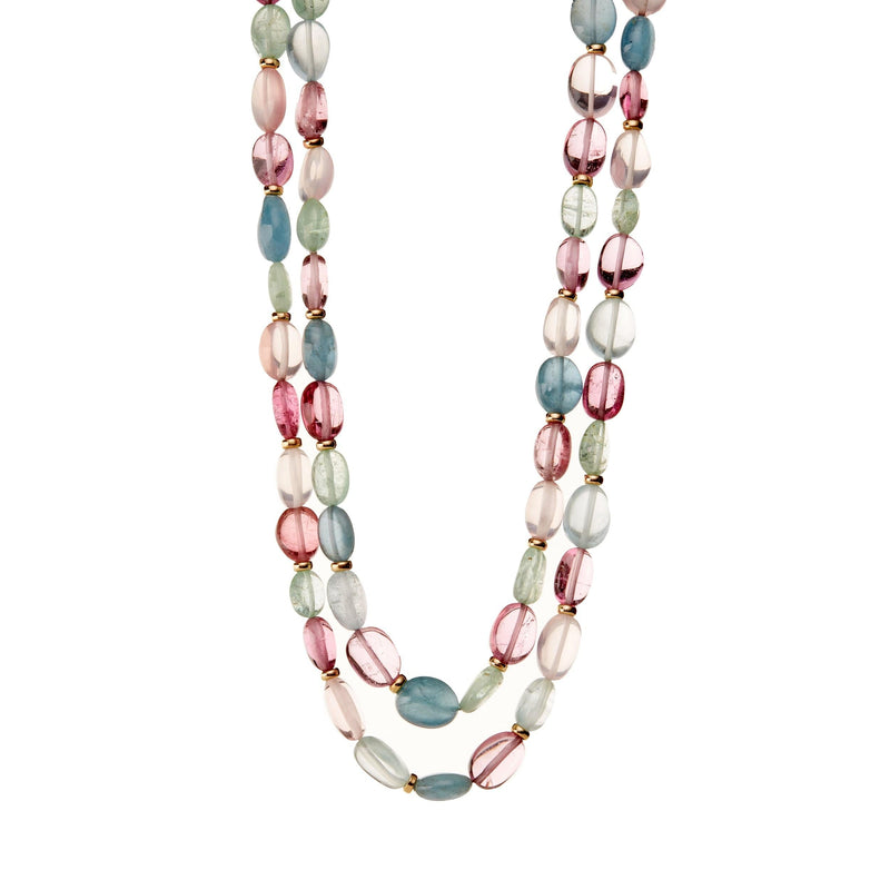 Multi Gemstone Bead Necklace - Strung on Silk - Synajewels – SYNAJEWELS