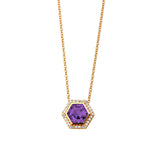 Hex Gemstone Diamond Necklace