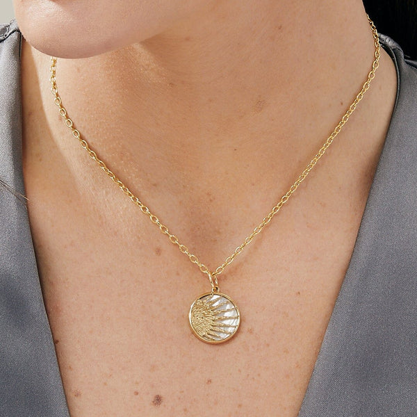 Cosmic Mother of Pearl Sun Pendant