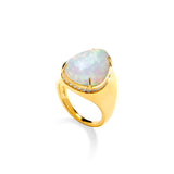 Mogul Ethiopian Opal Pear Shaped Ring