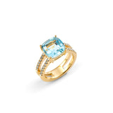Mogul Blue Topaz & Diamond Ring